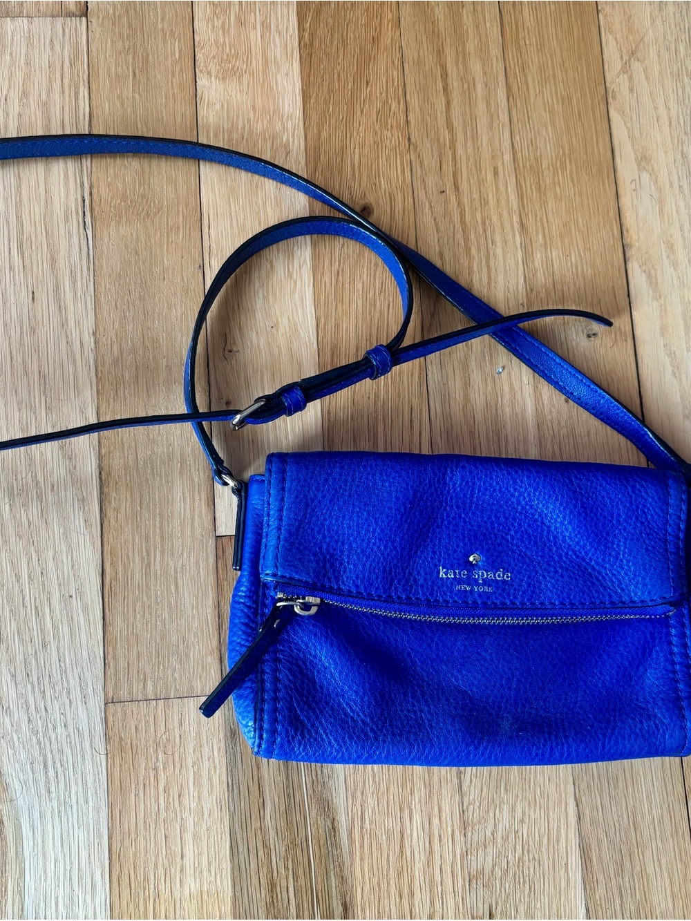kate spade Royal Blue Pebbled Leather Crossbody